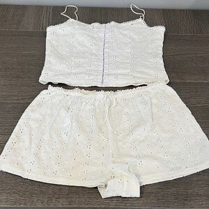 Victoria's Secret White Eyelet Pajama Set